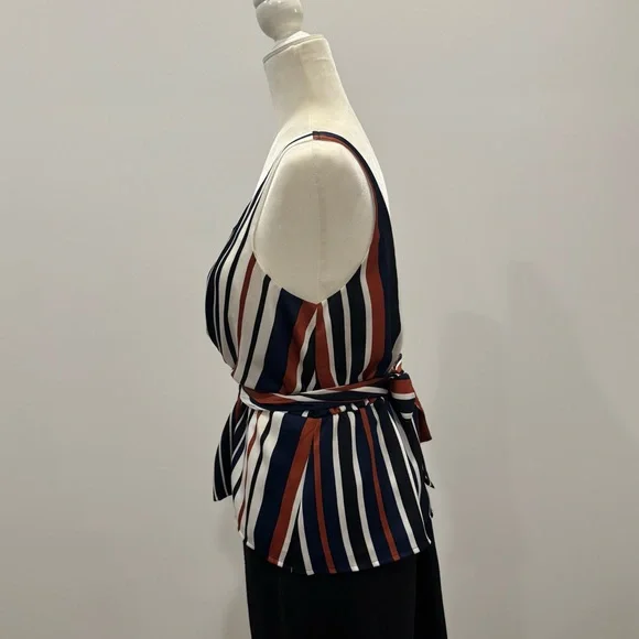 Express Navy and White Striped Blouse - Picture 6 of 7